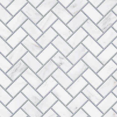 1" x 2" Herringbone - Asian Statuary with Bardiglio