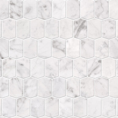 Elongated Hexagon - Carrara