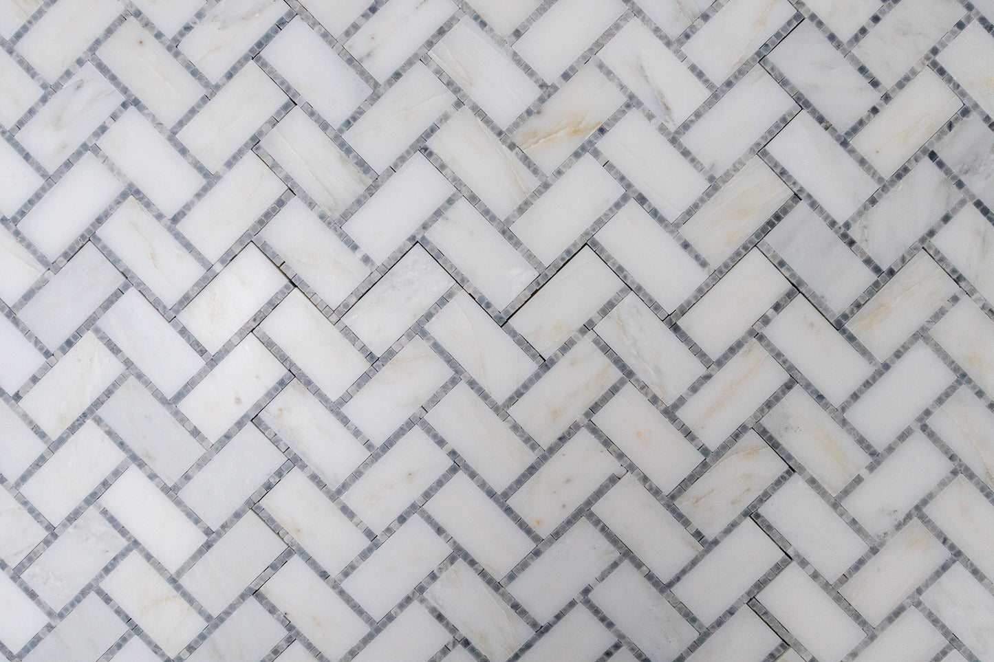 1" x 2" Herringbone - Asian Statuary with Bardiglio