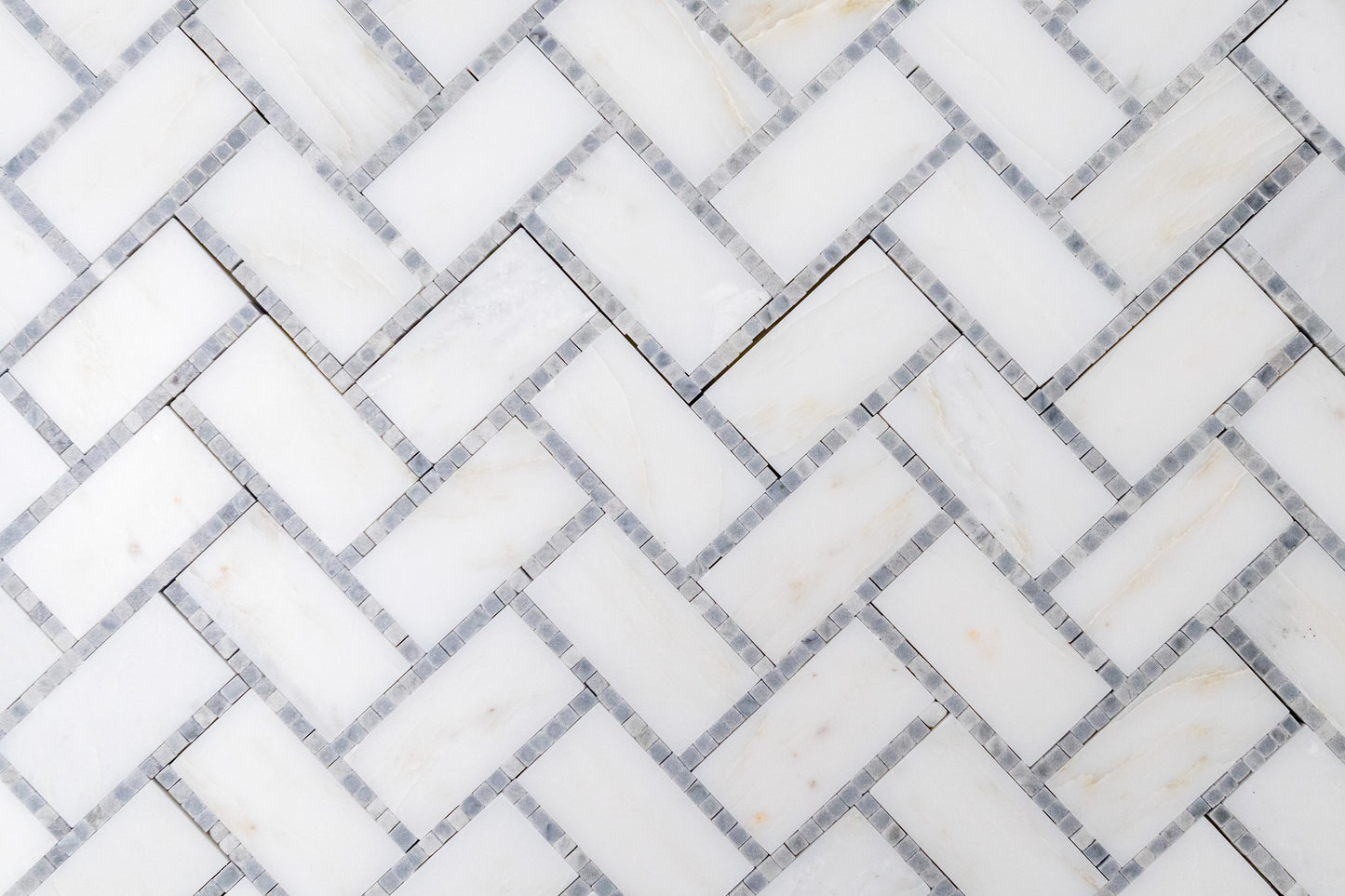 1" x 2" Herringbone - Asian Statuary with Bardiglio