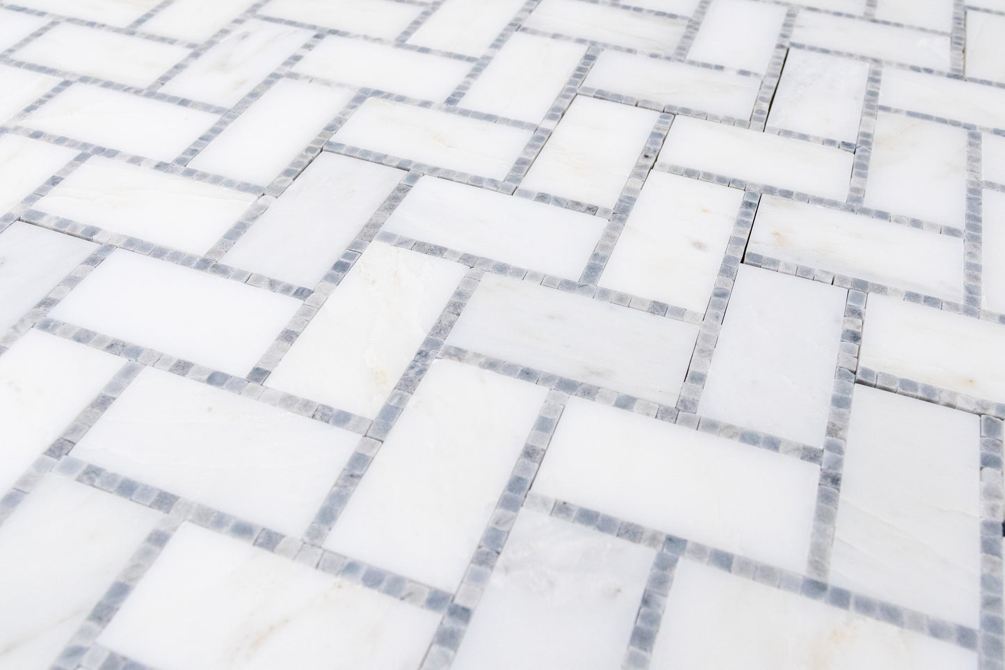 1" x 2" Herringbone - Asian Statuary with Bardiglio