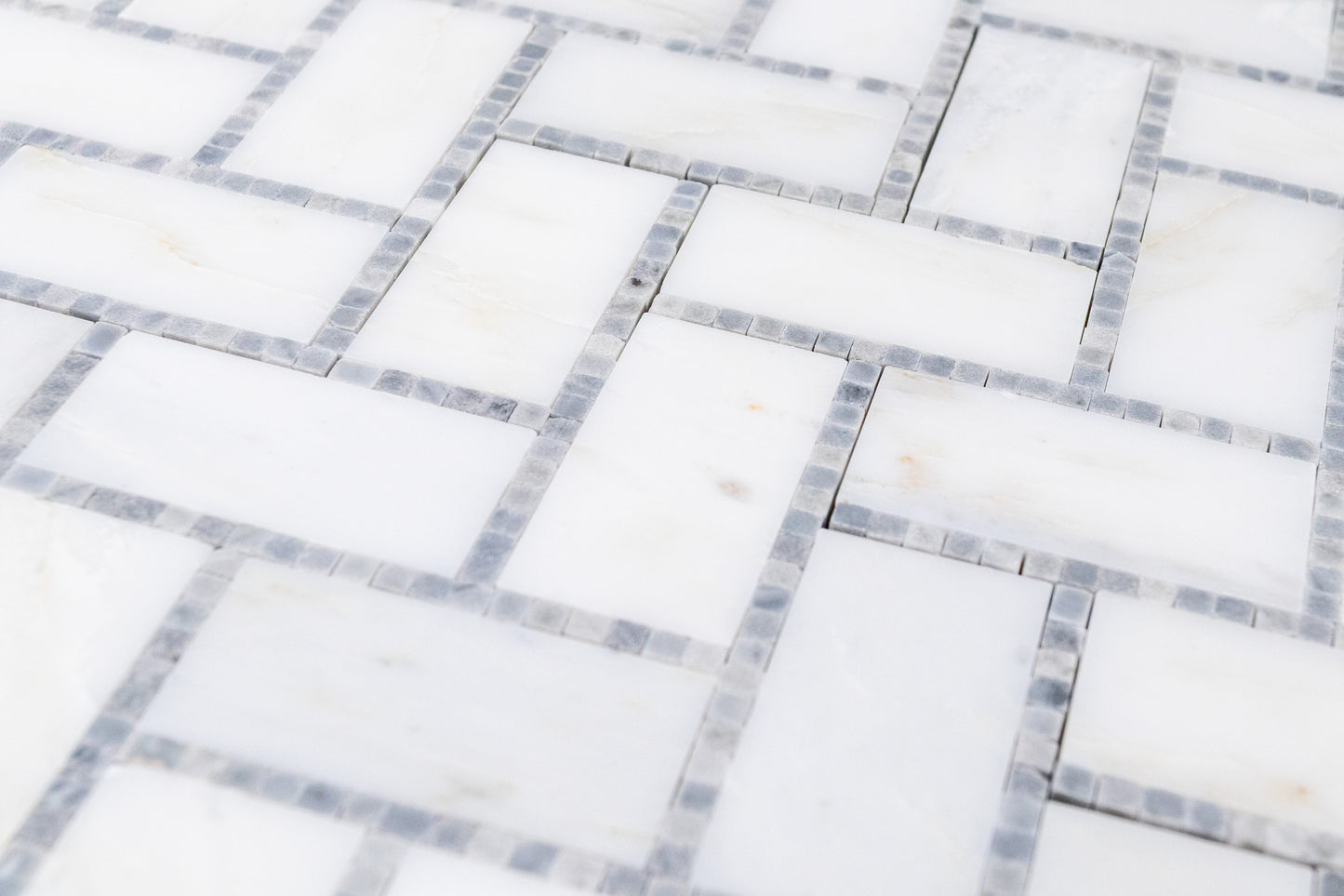 1" x 2" Herringbone - Asian Statuary with Bardiglio