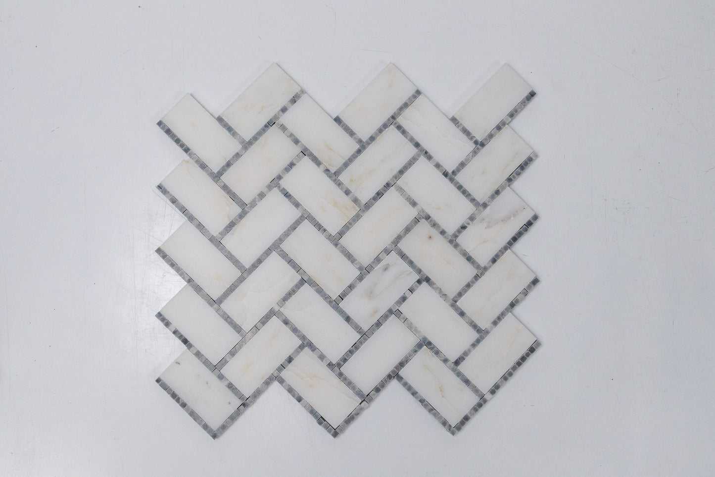 1" x 2" Herringbone - Asian Statuary with Bardiglio