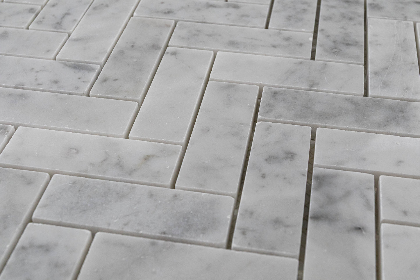 1" x 3" Herringbone - Carrara