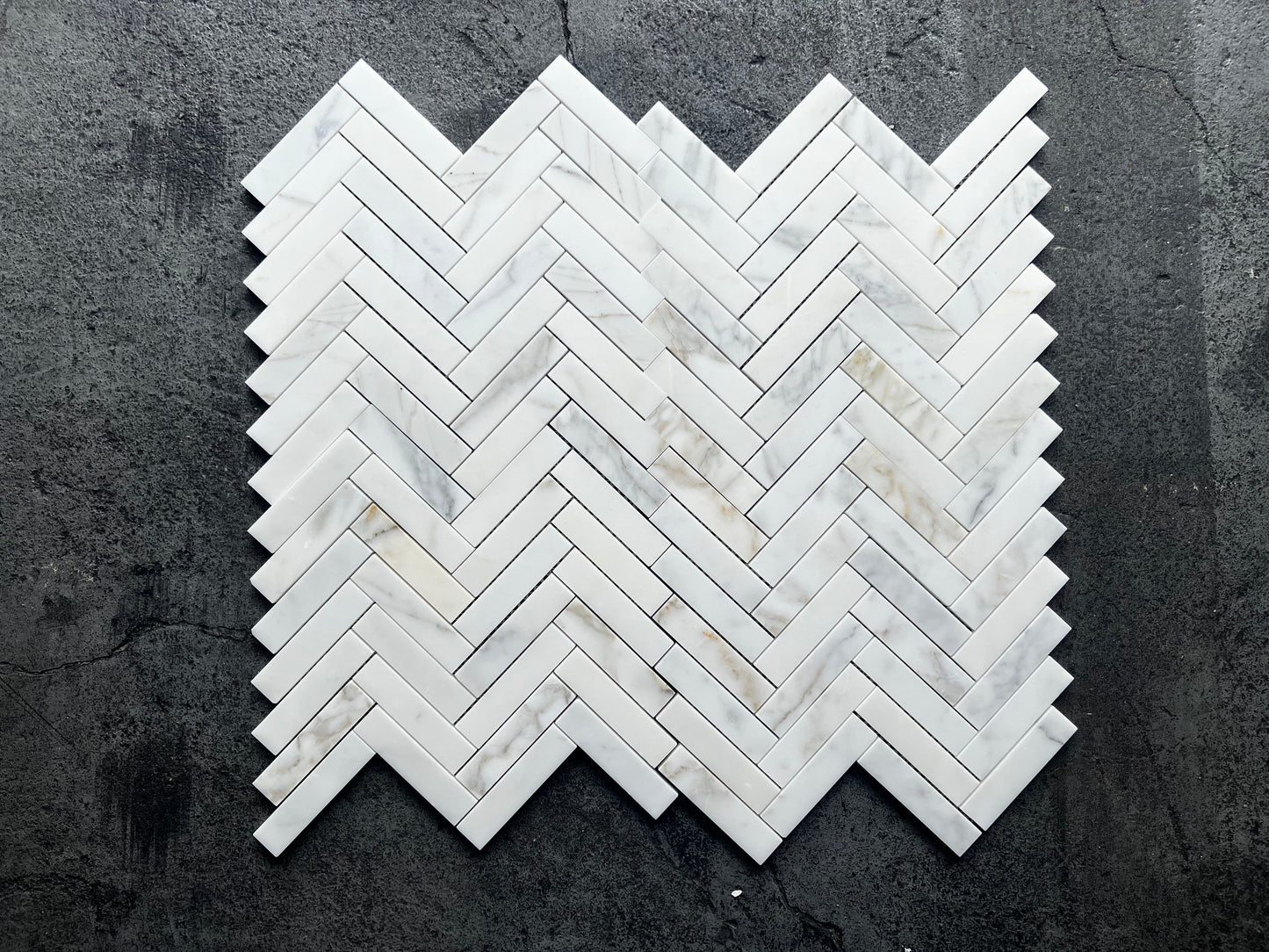1" x 4" Herringbone - Calacatta