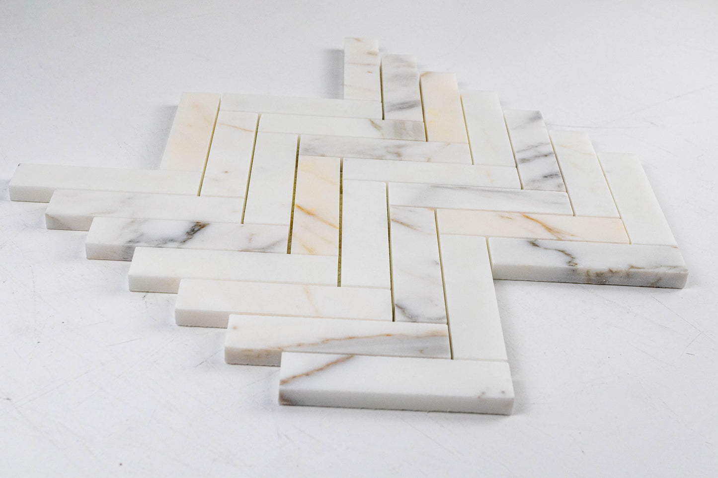 1" x 4" Herringbone - Calacatta
