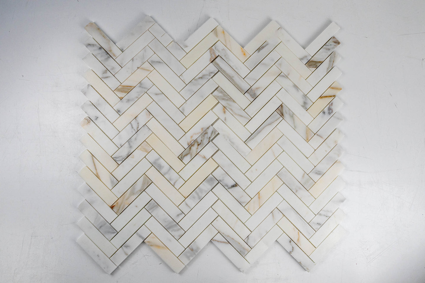 1" x 4" Herringbone - Calacatta