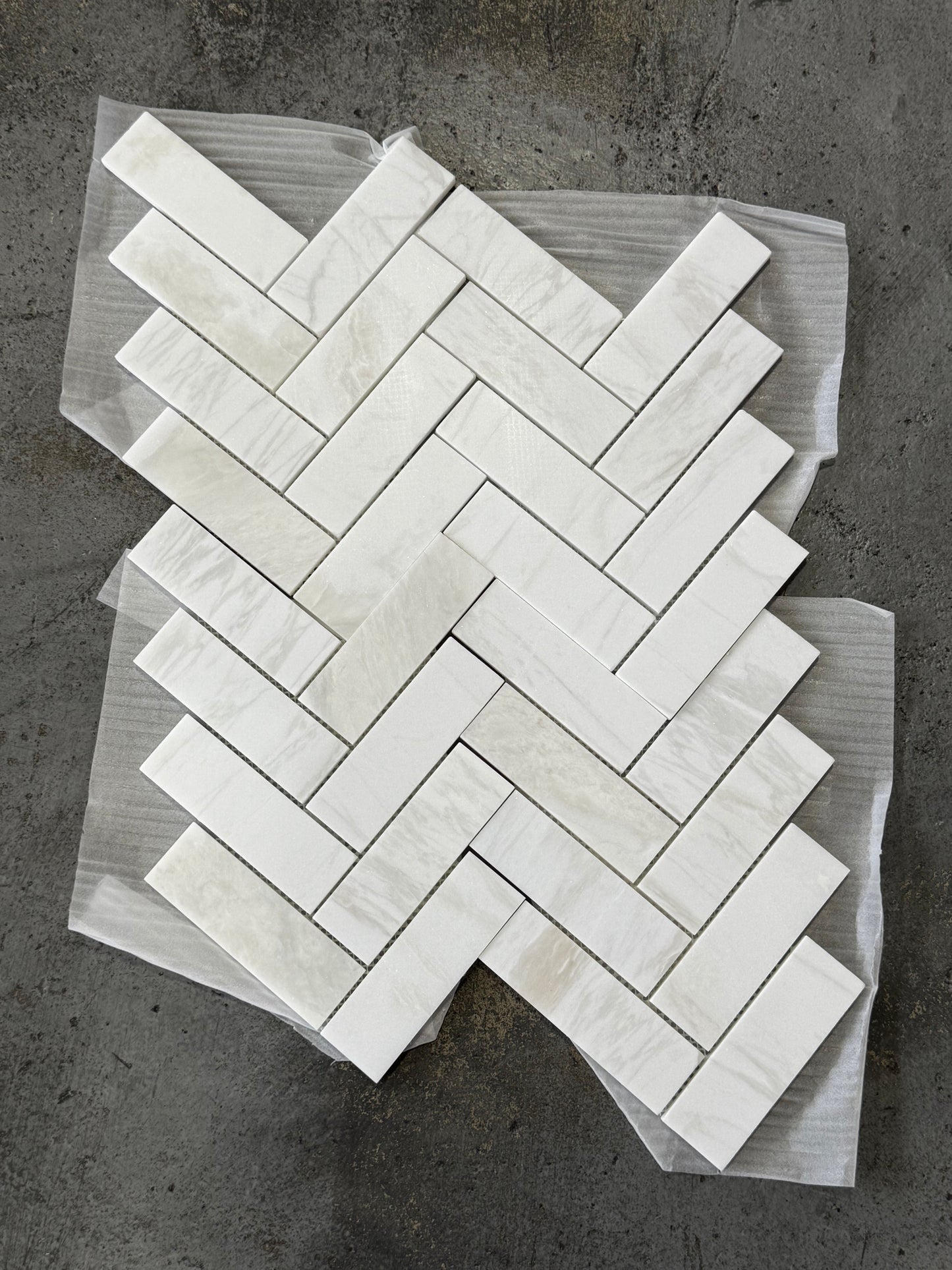 2" x 6" Herringbone - Ice Onyx