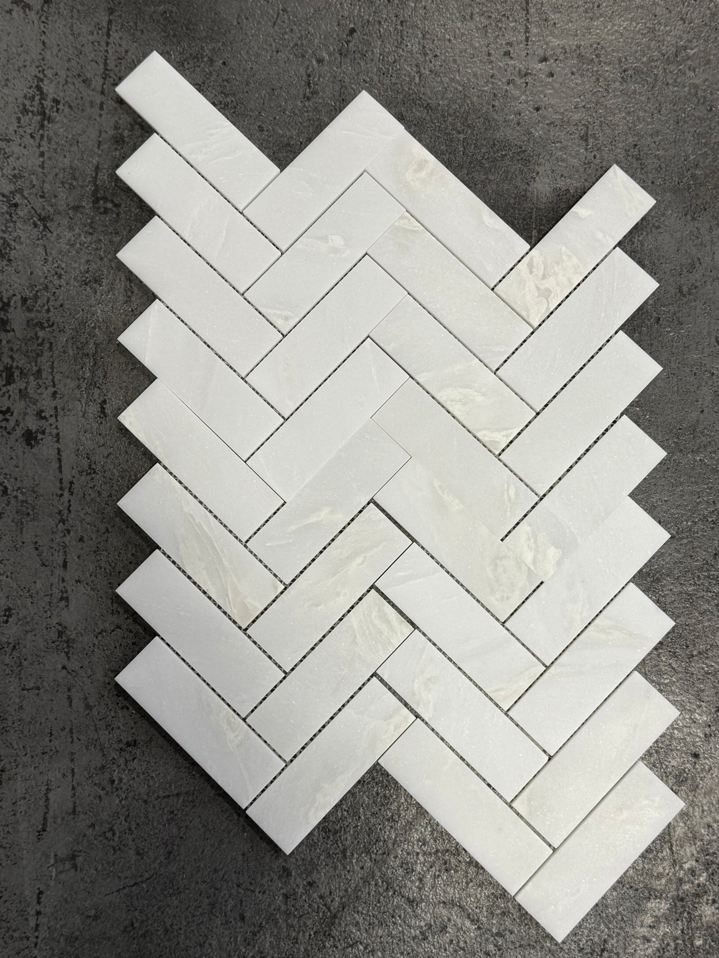2" x 6" Herringbone - Ice Onyx