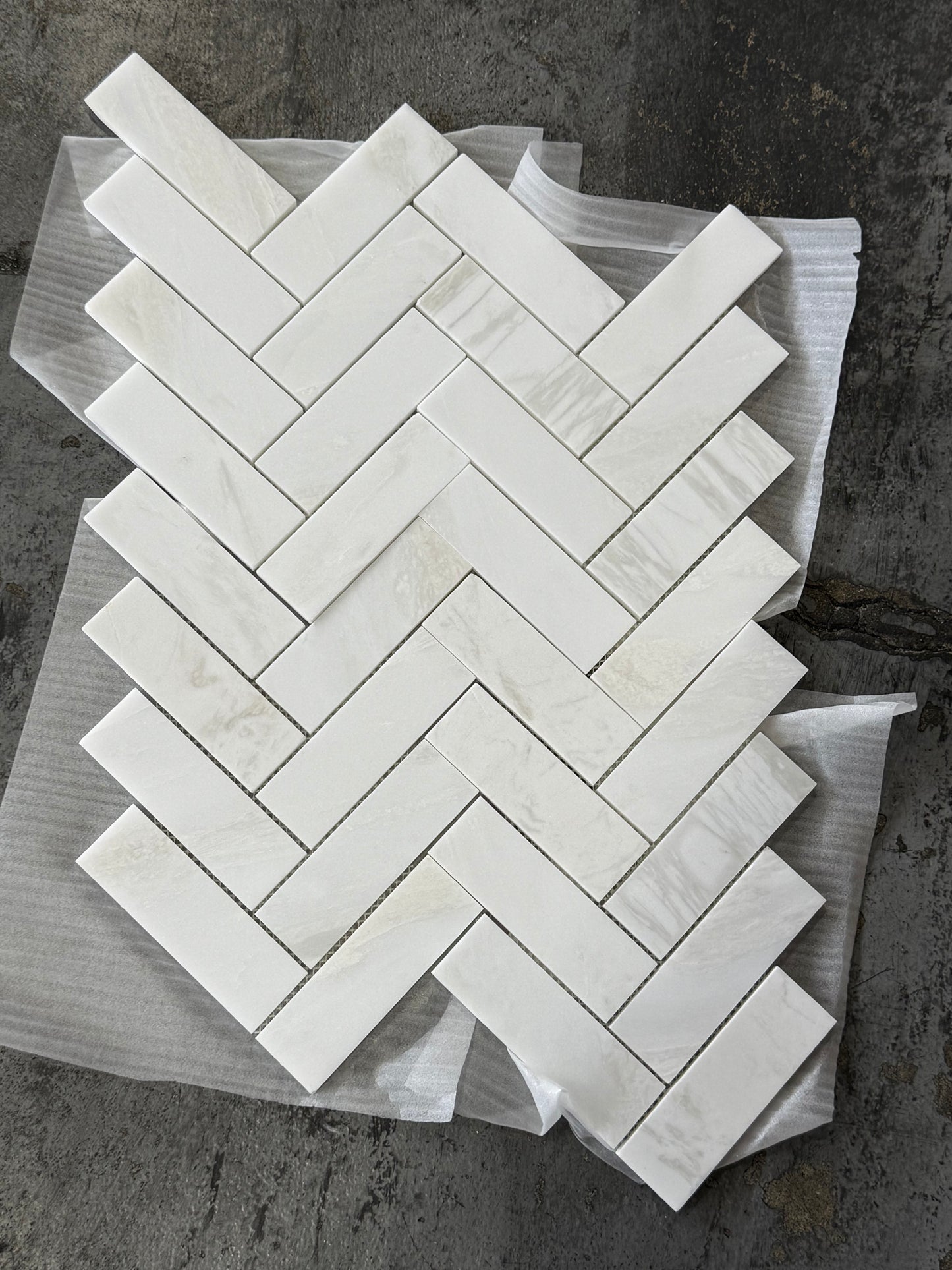 2" x 6" Herringbone - Ice Onyx