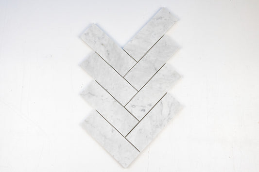 2" x 6" Herringbone - Carrara