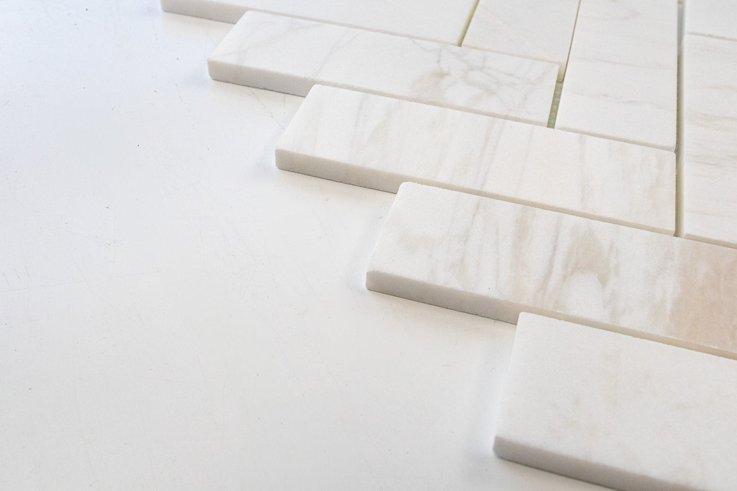 2" x 6" Herringbone - Ice Onyx