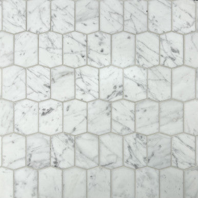 Elongated Hexagon - Carrara