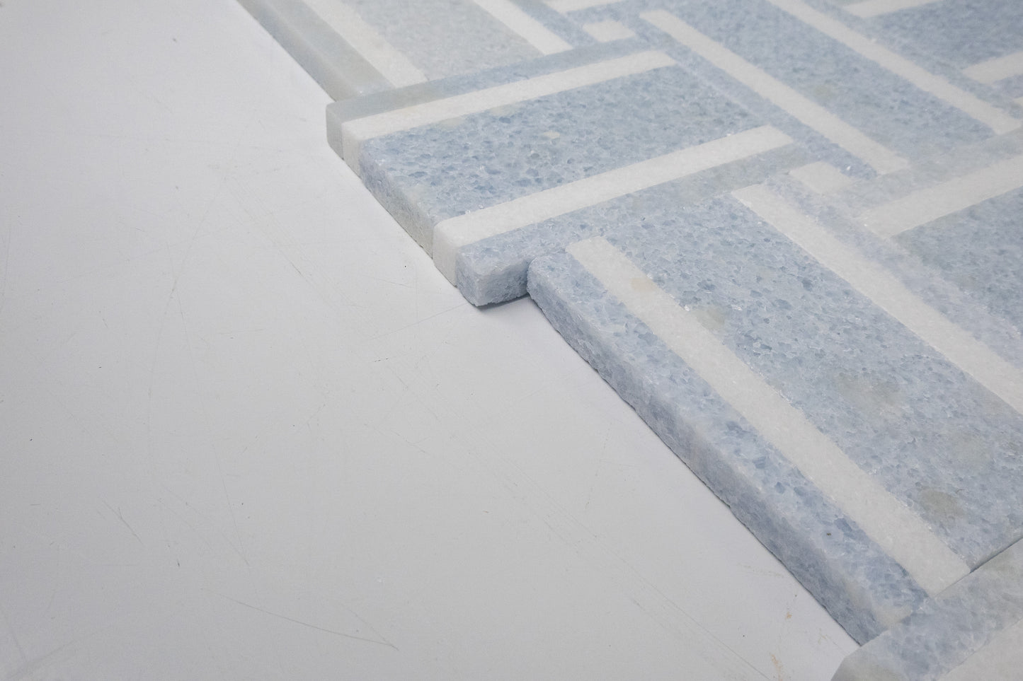 Grand Bacon - Blue Celeste with Thassos Strip