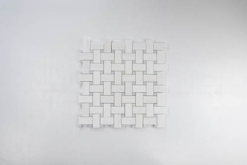 Medium Basketweave - Dolomite with Blue Celeste Dot
