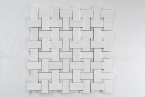 Medium Basketweave - Dolomite with Blue Celeste Dot