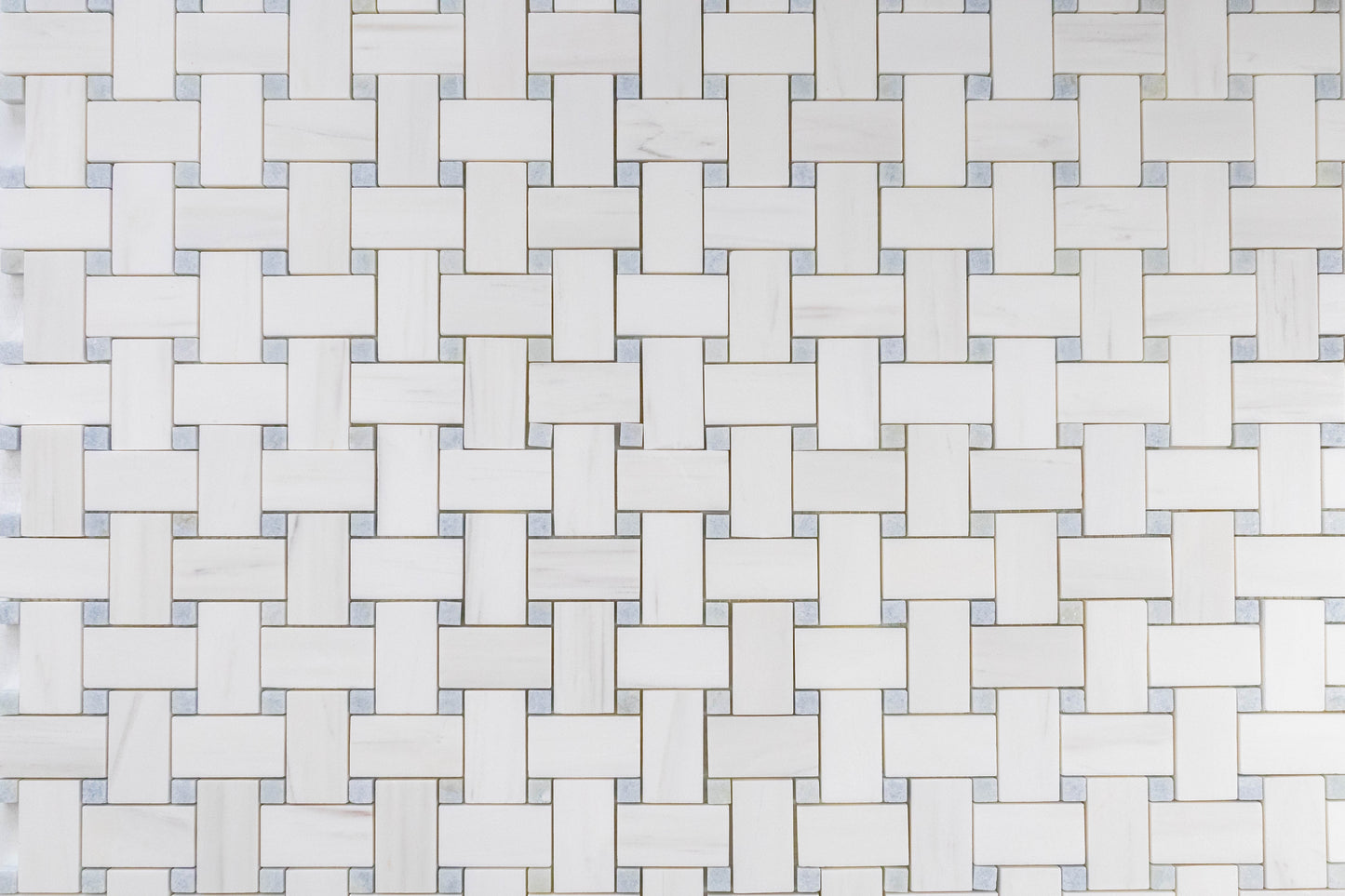 Medium Basketweave - Dolomite with Blue Celeste Dot
