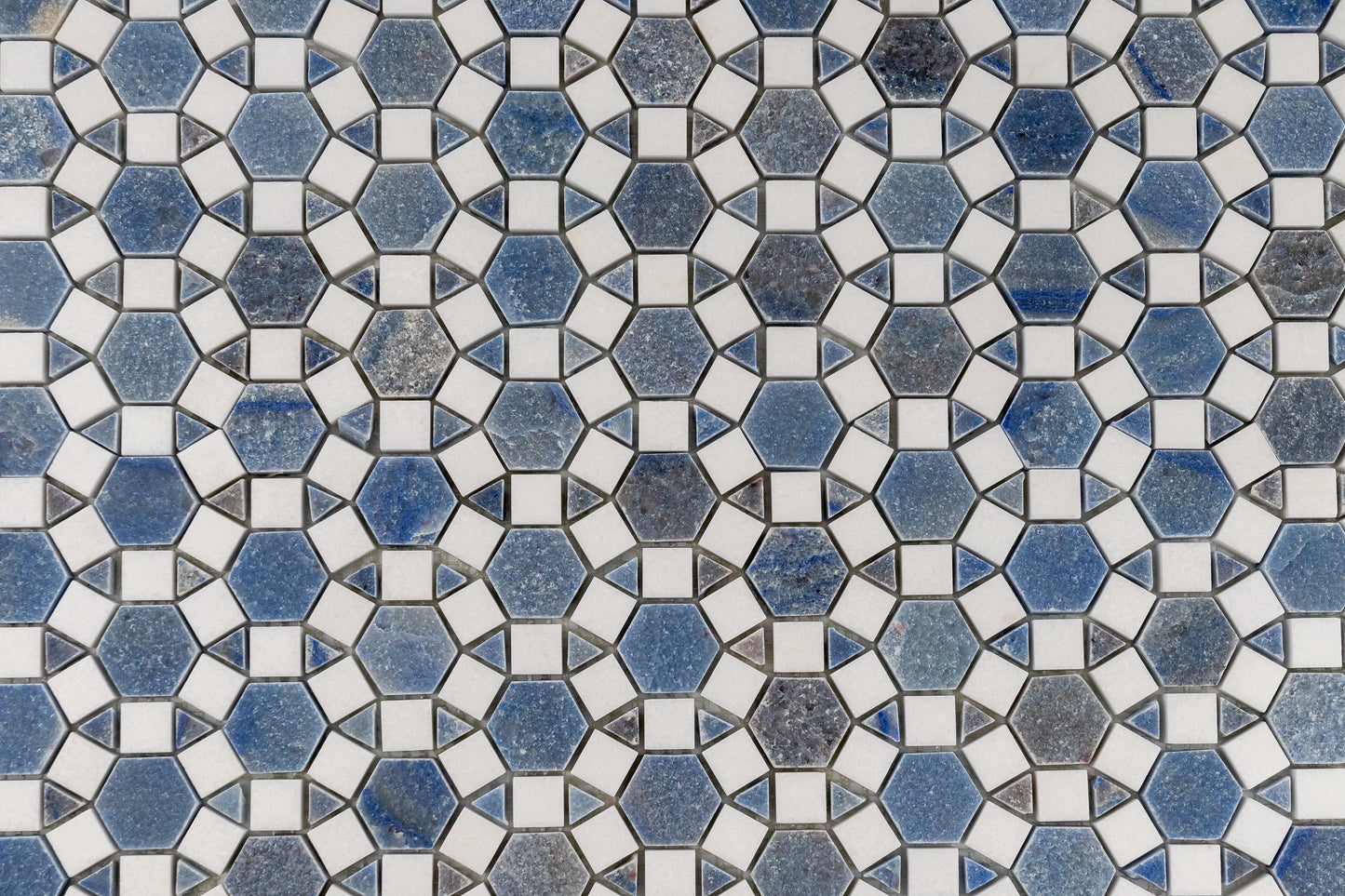 Sunflower Mosaic - Thassos & Azul Macauba