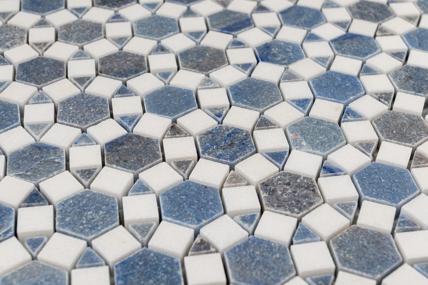 Sunflower Mosaic - Thassos & Azul Macauba