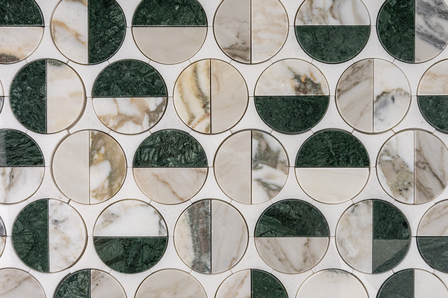 green and white marble circle tile