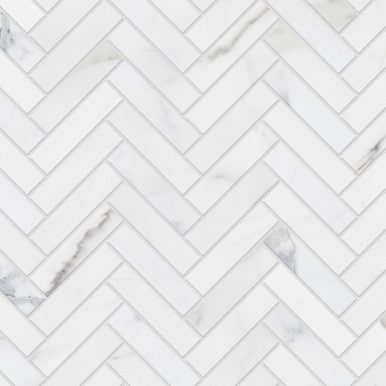 1" x 4" Herringbone - Calacatta