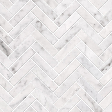 1" x 4" Herringbone - Carrara
