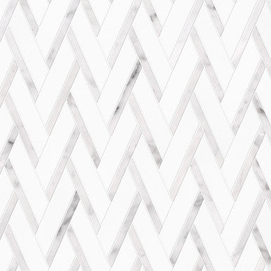 Chevron Weave - Thassos & Carrara