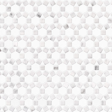Sunflower Mosaic - Thassos & Carrara – Stonebridge Mosaics