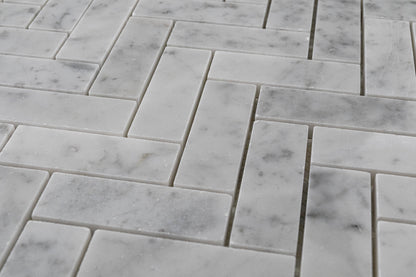 1" x 3" Herringbone - Carrara