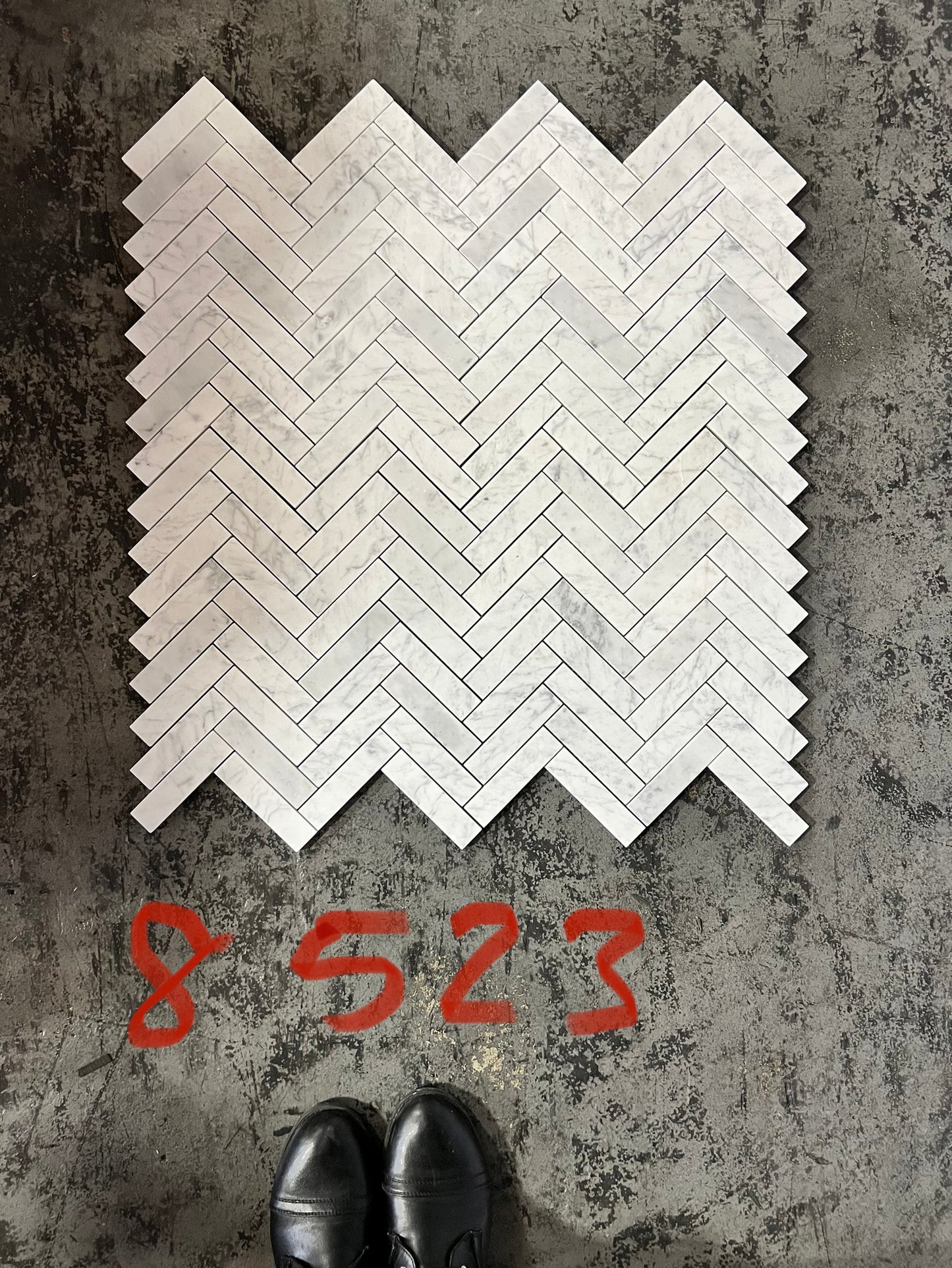 1" x 4" Herringbone - Carrara
