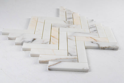 1" x 4" Herringbone - Calacatta