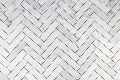 1" x 4" Herringbone - Carrara