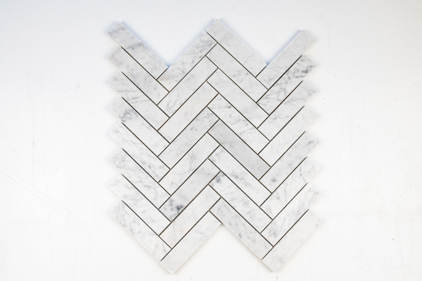 1" x 4" Herringbone - Carrara