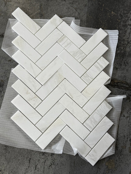 2" x 6" Herringbone - Ice Onyx