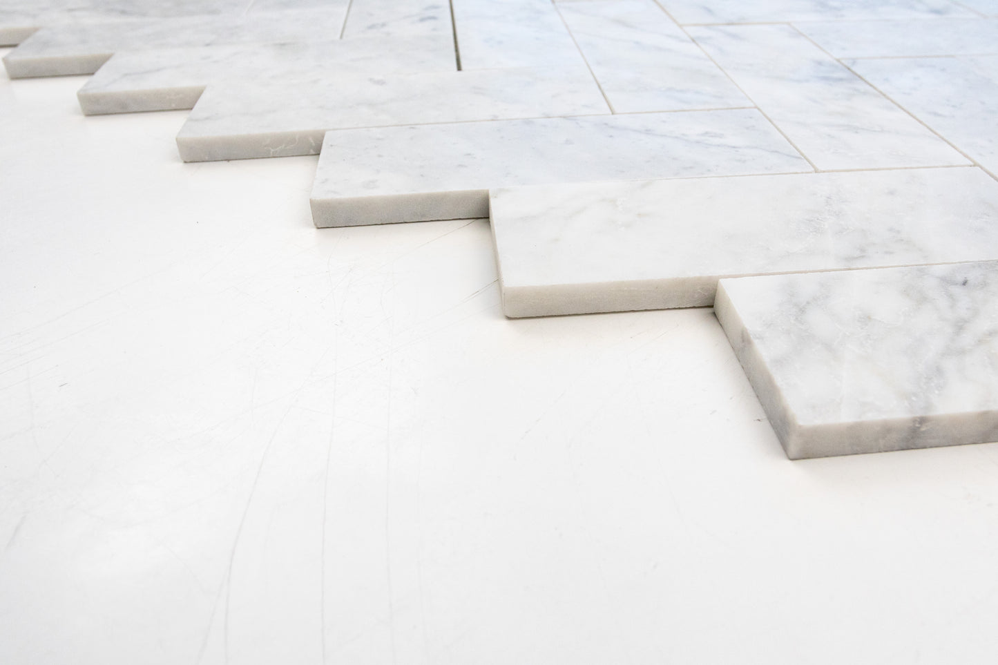 2" x 6" Herringbone - Carrara