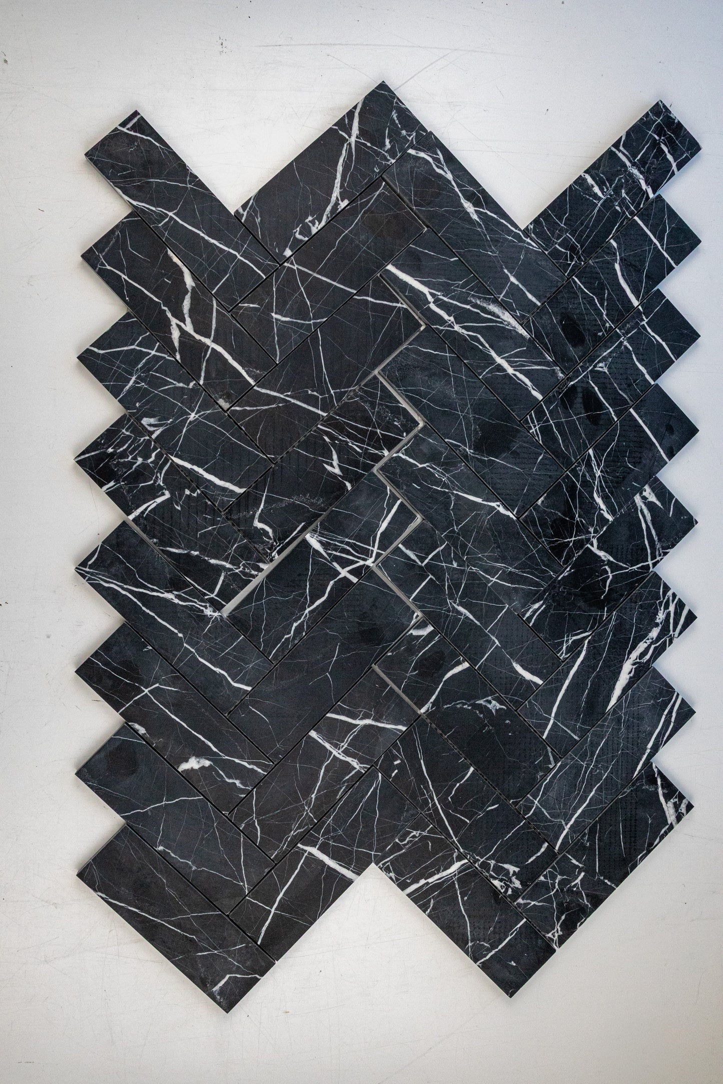 2" x 6" Herringbone - Nero Marquina