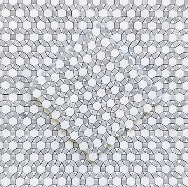 Sunflower Mosaic - Thassos & Carrara