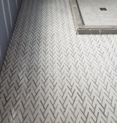 Chevron Weave - Thassos & Carrara