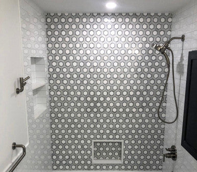 Tri-Color Hex - Carrara, Thassos, Bardiglio