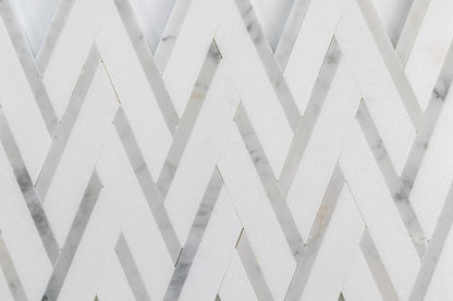 Chevron Weave - Thassos & Carrara