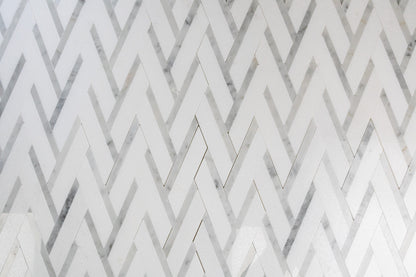 Chevron Weave - Thassos & Carrara