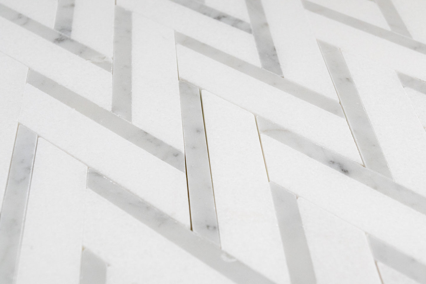 Chevron Weave - Thassos & Carrara
