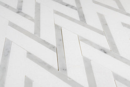 Chevron Weave - Thassos & Carrara