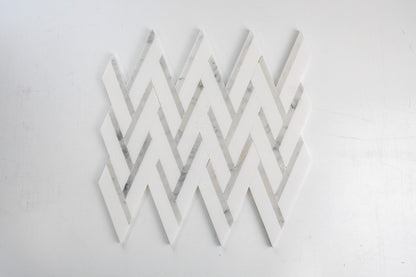 Chevron Weave - Thassos & Carrara
