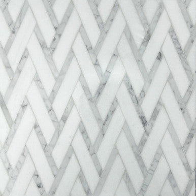 Chevron Weave - Thassos & Carrara