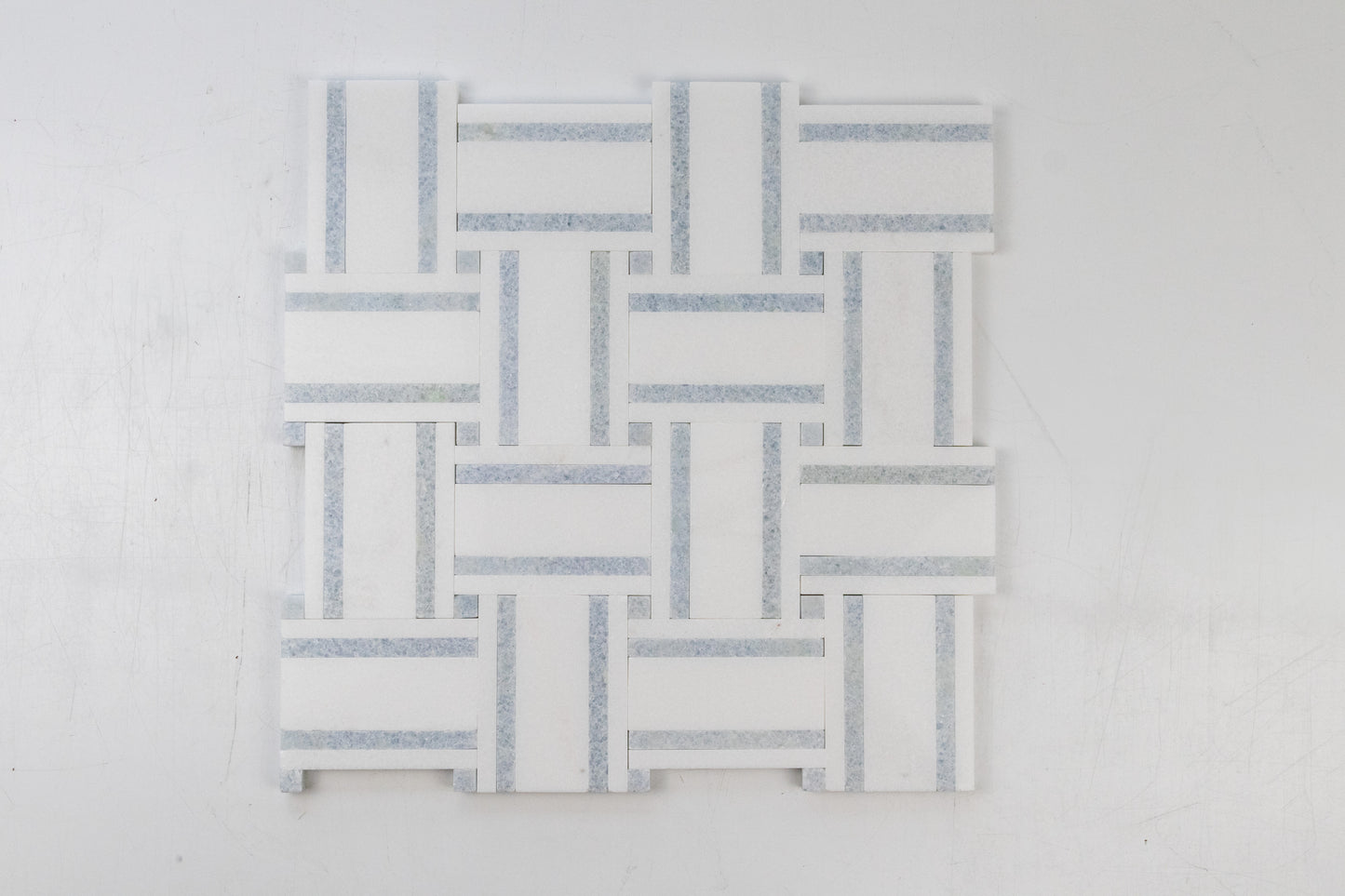 Grand Bacon - Thassos with Blue Celeste Strip