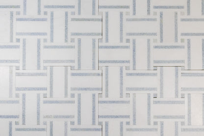 Grand Bacon - Thassos with Blue Celeste Strip