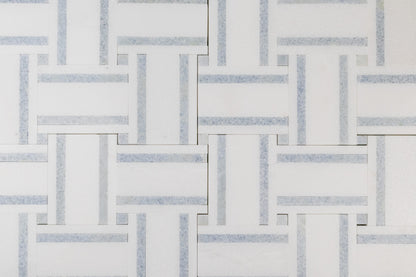 Grand Bacon - Thassos with Blue Celeste Strip