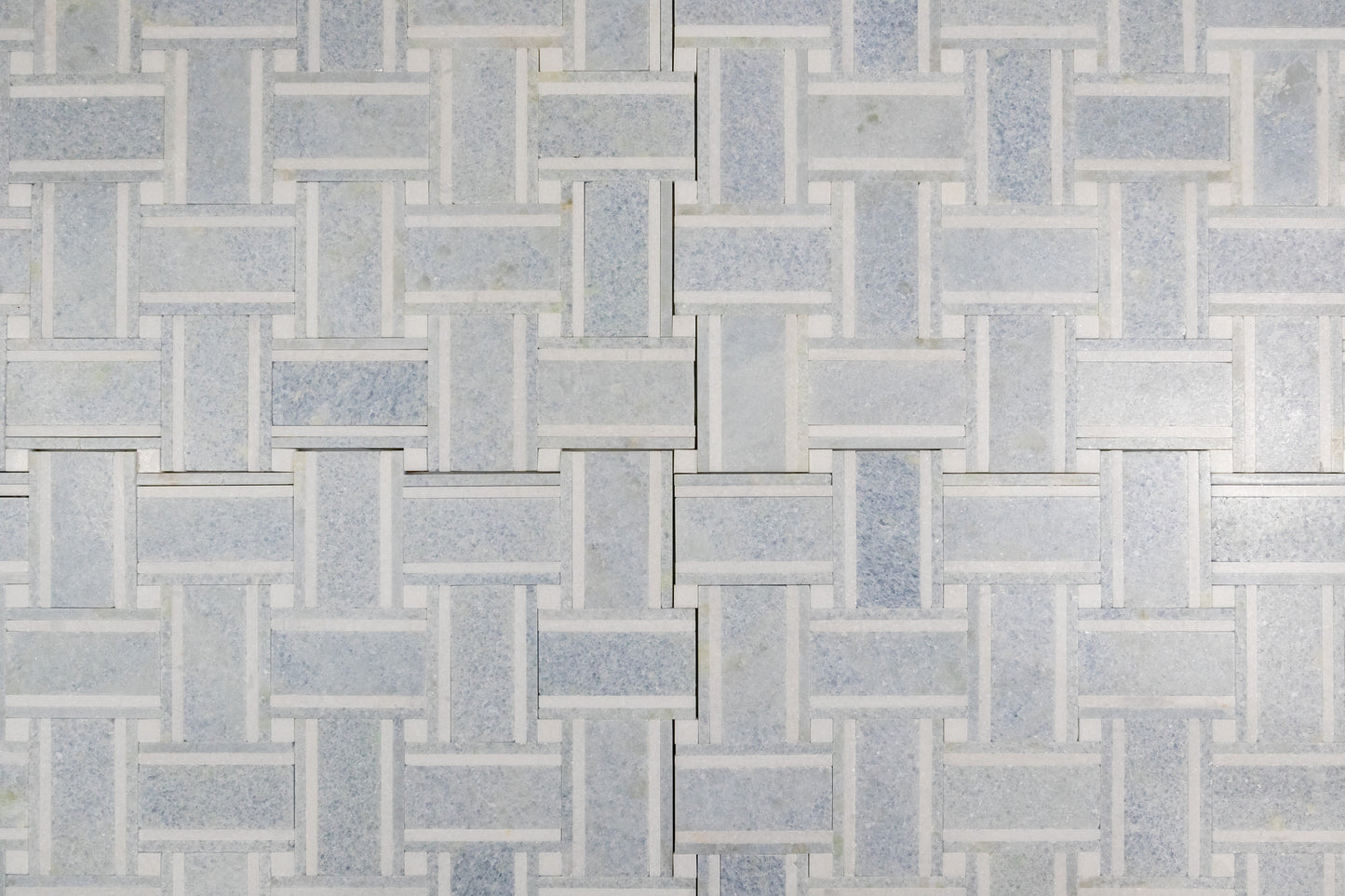 Grand Basketweave - Blue Celeste and Thassos Strips