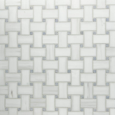 Medium Basketweave - Dolomite with Blue Celeste Dot